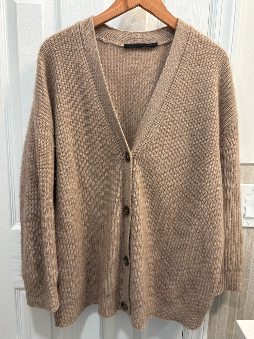 Jenni Kayne Cashmere Cocoon Cardigan, Undyed Stone, Size S